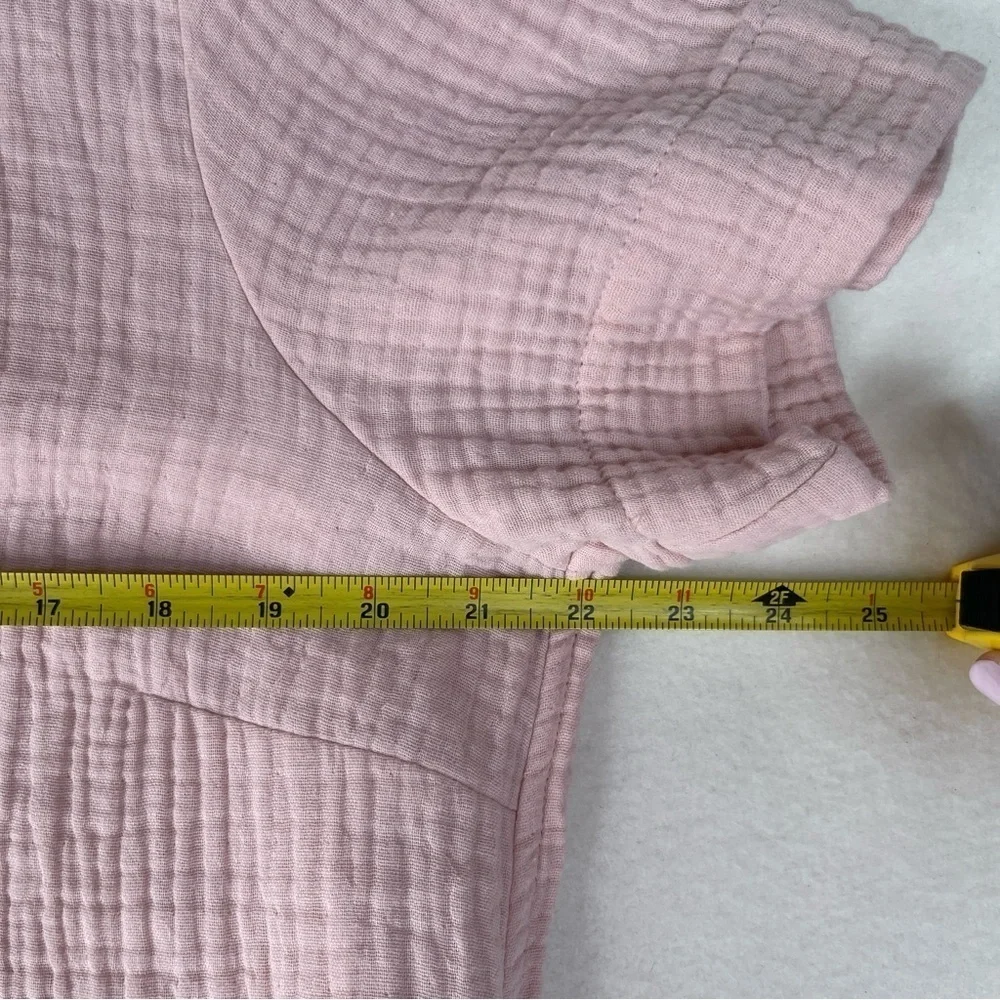 Three Dots Cotton Shirt Dress Petal Pink Medium